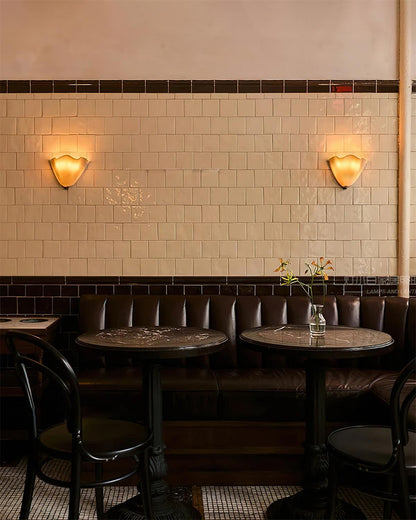 Bloemblad glazen wandlamp