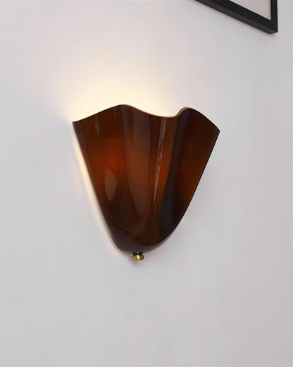 Bloemblad glazen wandlamp