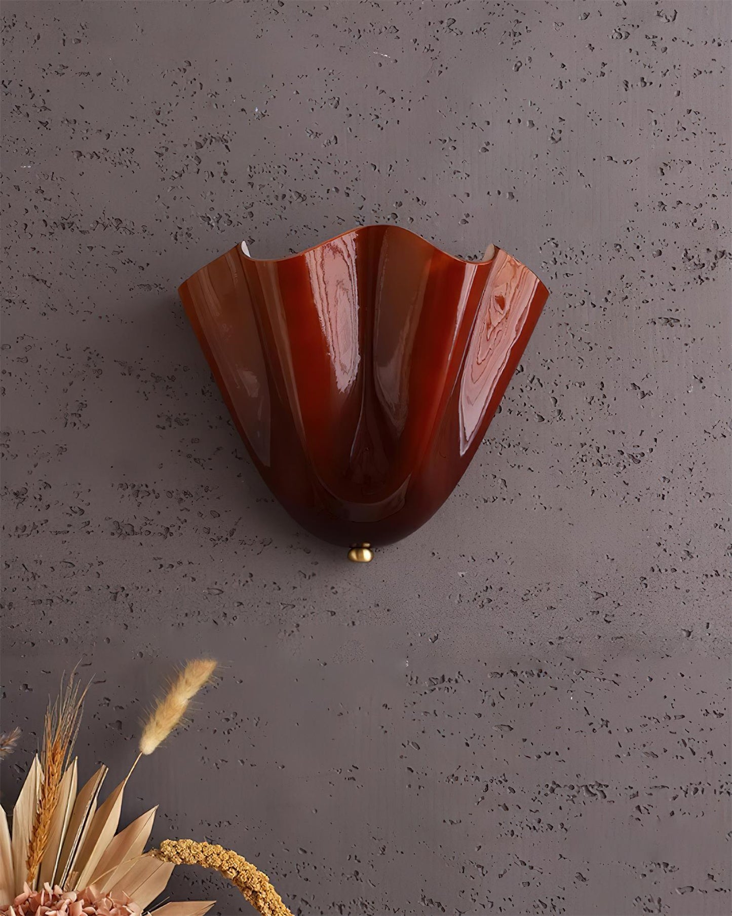 Bloemblad glazen wandlamp