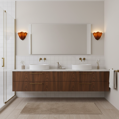 Bloemblad glazen wandlamp