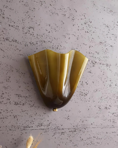 Bloemblad glazen wandlamp