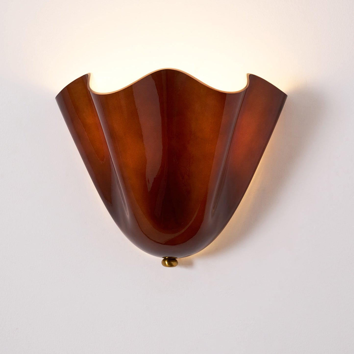Bloemblad glazen wandlamp