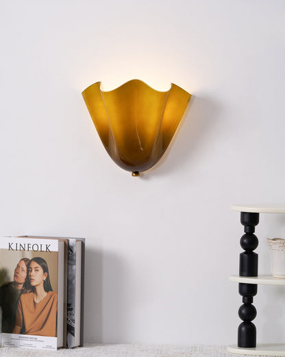 Bloemblad glazen wandlamp