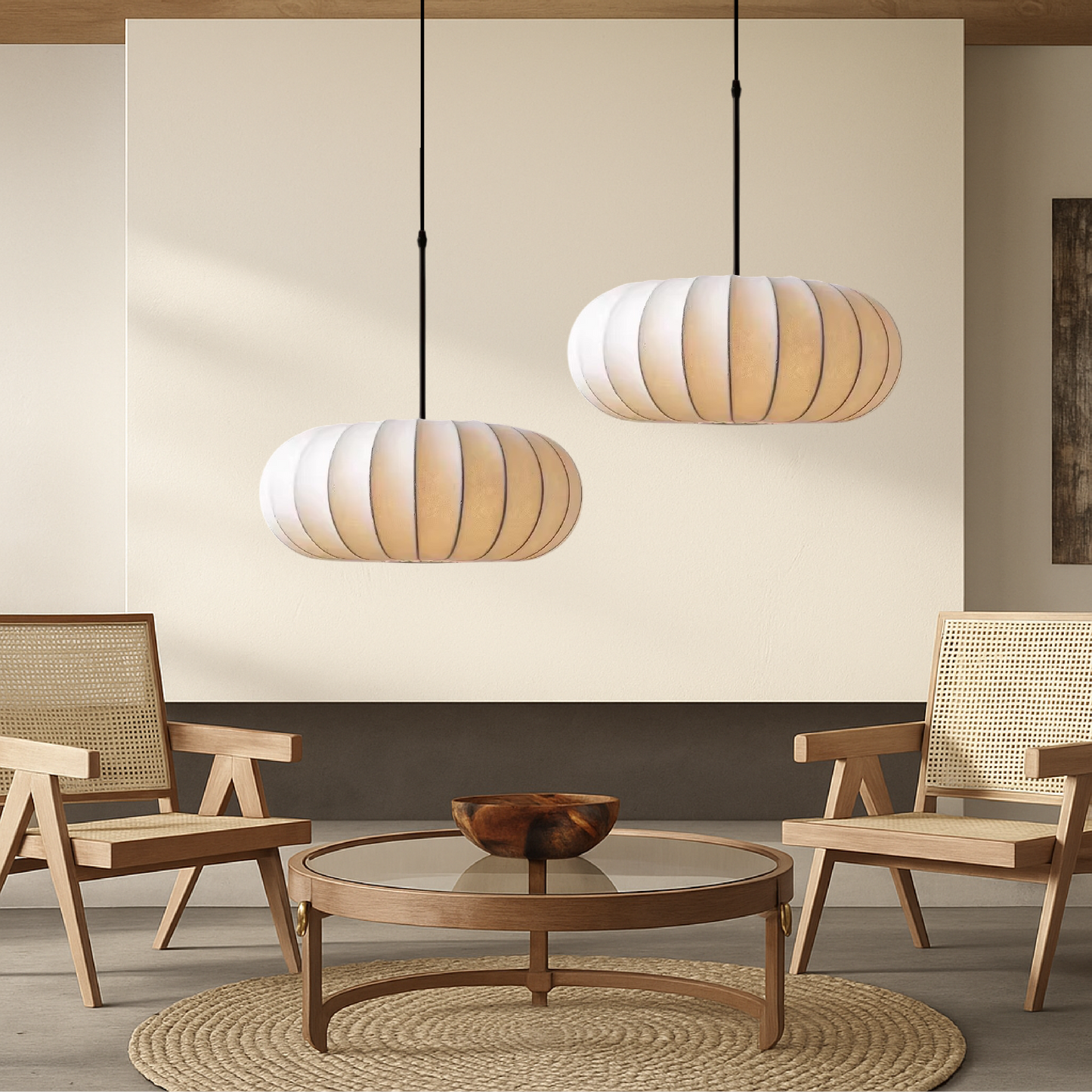 Elegante zijden hanglampen