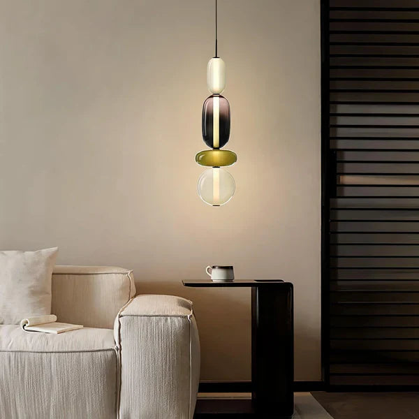 Noordse kleurrijke glazen hanglamp