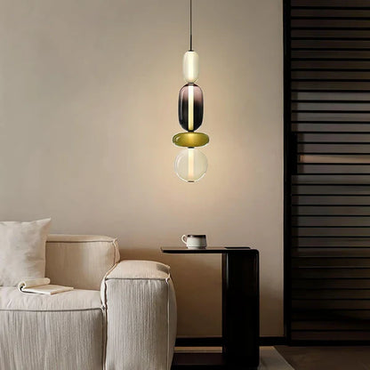 Noordse kleurrijke glazen hanglamp