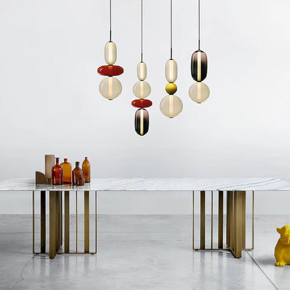 Noordse kleurrijke glazen hanglamp