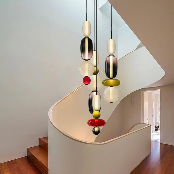 Noordse kleurrijke glazen hanglamp