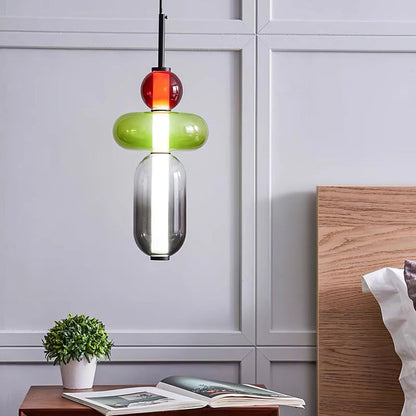Noordse kleurrijke glazen hanglamp