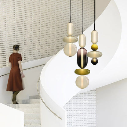 Noordse kleurrijke glazen hanglamp