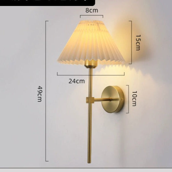 Bronzen linnen wandlamp