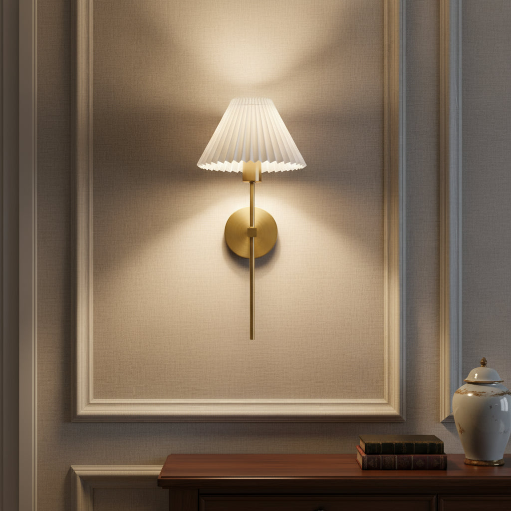 Bronzen linnen wandlamp