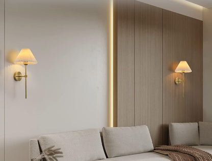 Bronzen linnen wandlamp