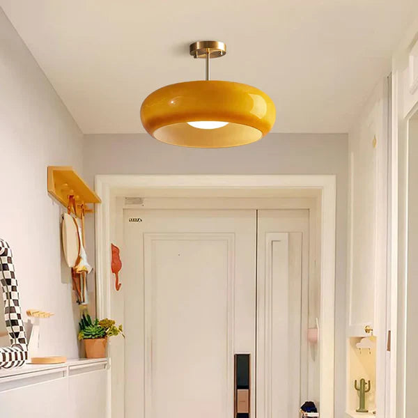 Bauhaus plafondlamp van glas