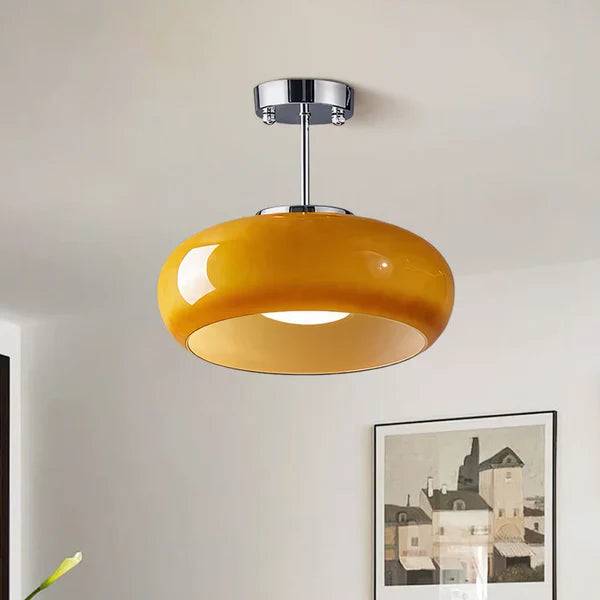 Bauhaus plafondlamp van glas