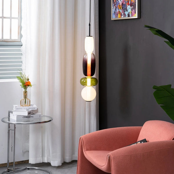 Noordse kleurrijke glazen hanglamp