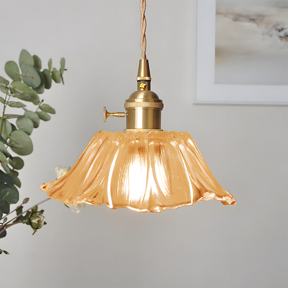 Retro Bloemen Glazen Hanglamp