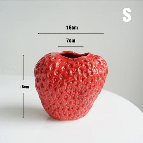 Aardbeienvormige sierlijke vaas van keramiek
