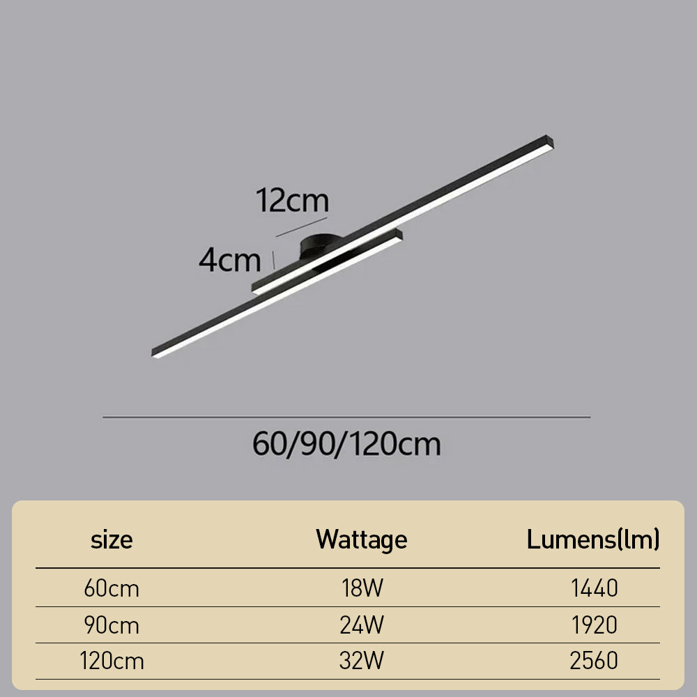 Langwerpige aluminium LED-plafondlamp