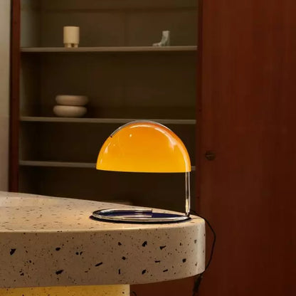 Postmoderne tafellamp van metaal en glas