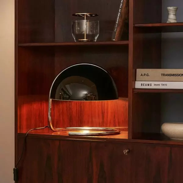 Postmoderne tafellamp van metaal en glas