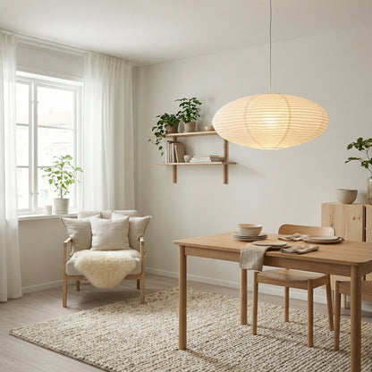 Minimalistische papieren hanglamp