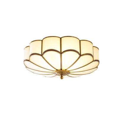 Plafondlamp van bloembladglas