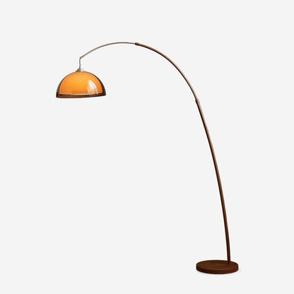 Halberon boogvormige vloerlamp van walnoot
