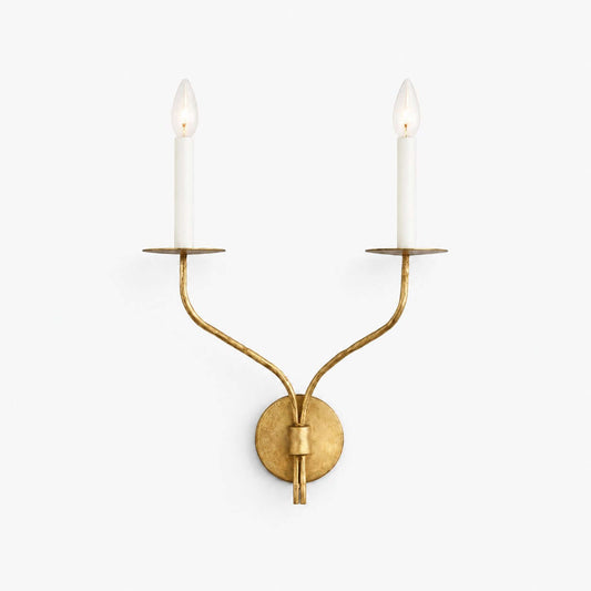 Messing wandlamp in kandelaarstijl