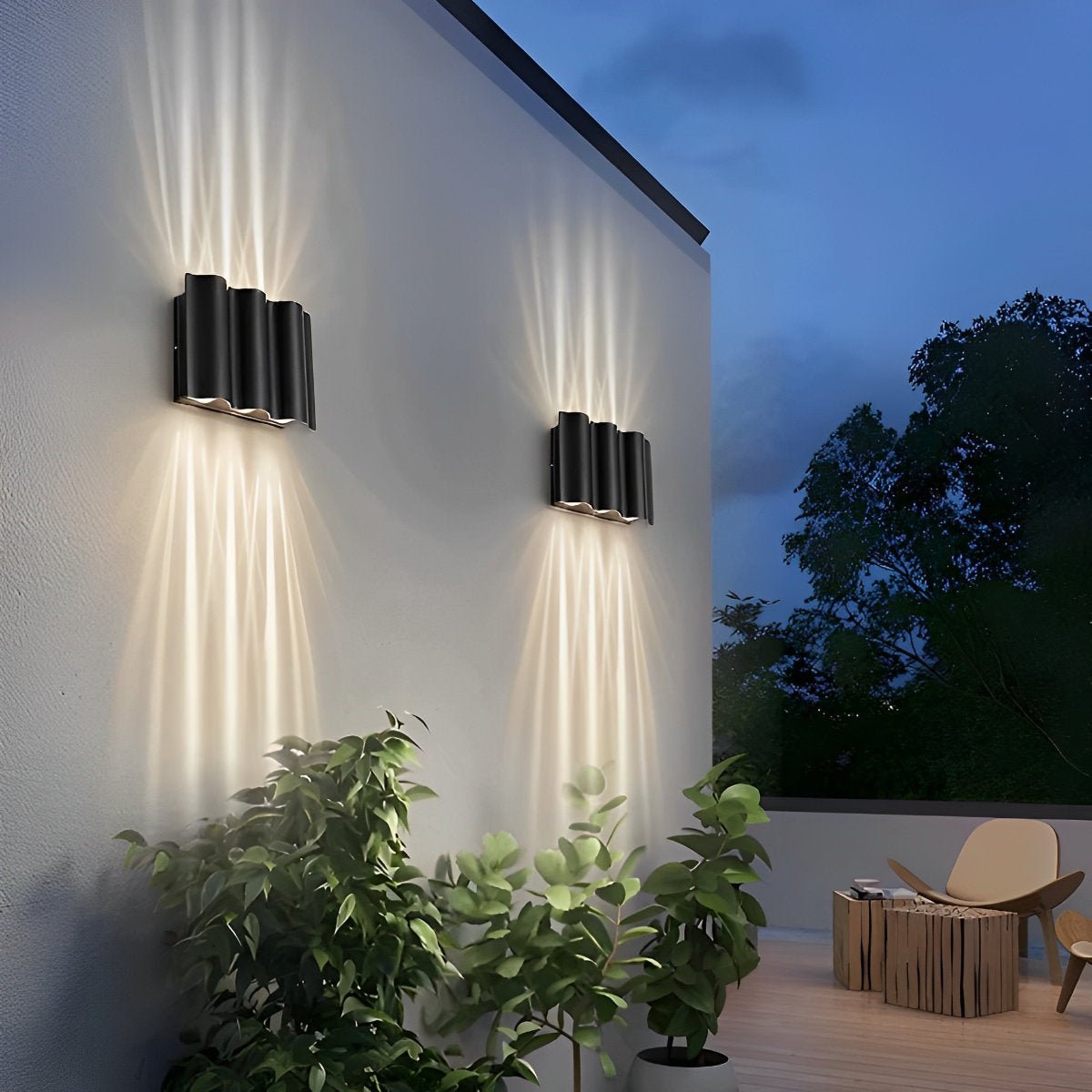 Ondaria Wave aluminium wandlamp voor omhoog en omlaag gericht licht