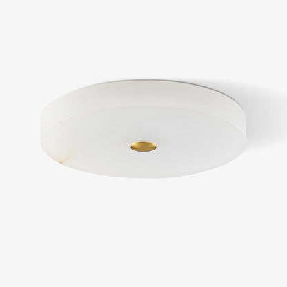 Plafondlamp met albasten trommelkap