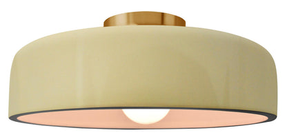 Keramische half-inbouw-plafondlamp met trommelkap