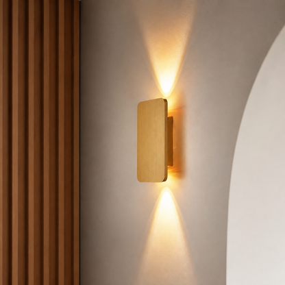 Rechthoekige metalen led-wandlamp
