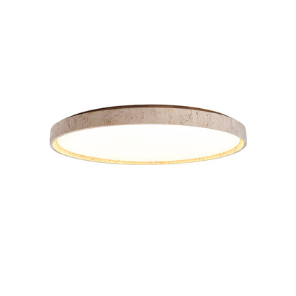 Plafondlamp met schijf van walnootkleurig travertijn
