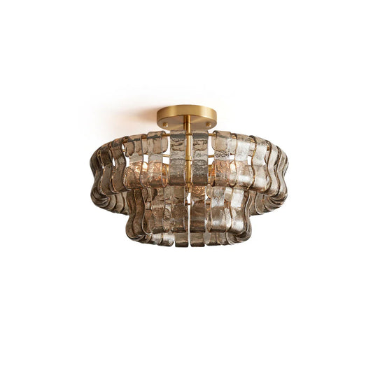 Gelaagde plafondlamp van ijsglas
