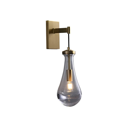 Wandlamp van traanvormig glas