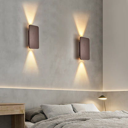 Nyxora minimalistische rechthoekige metalen wandlamp