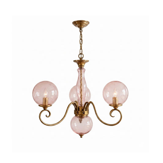 Gegoten messing globehanglamp