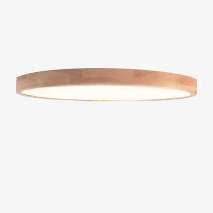 Lumivale Scandinavische plafondlamp van eikenhout, vlak gemonteerd