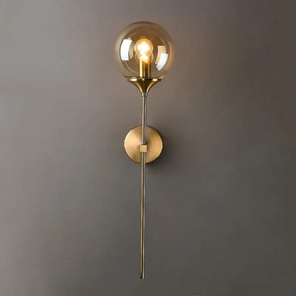 Velmira mid-century wandlamp met glazen bol