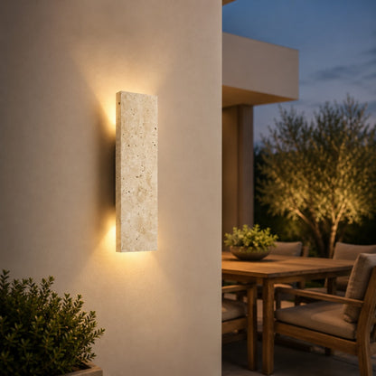 Travertijnen stenen wandlamp