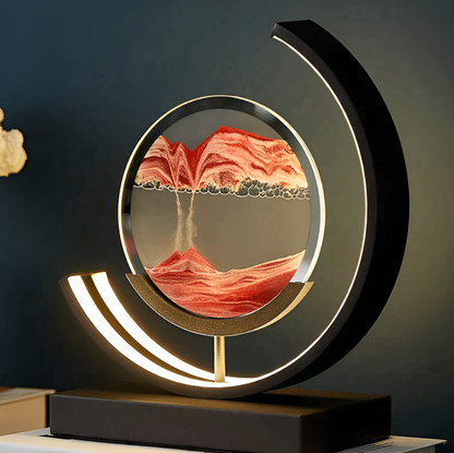Sandveil minimalistische aluminiumtafel lamp met zandkunst