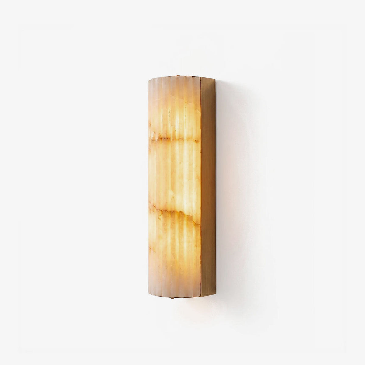 Minimalistische gegroefde albasten wandlamp Rivenna