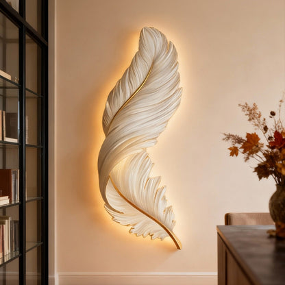 Gebeeldhouwde pluimvormige led-wandlamp