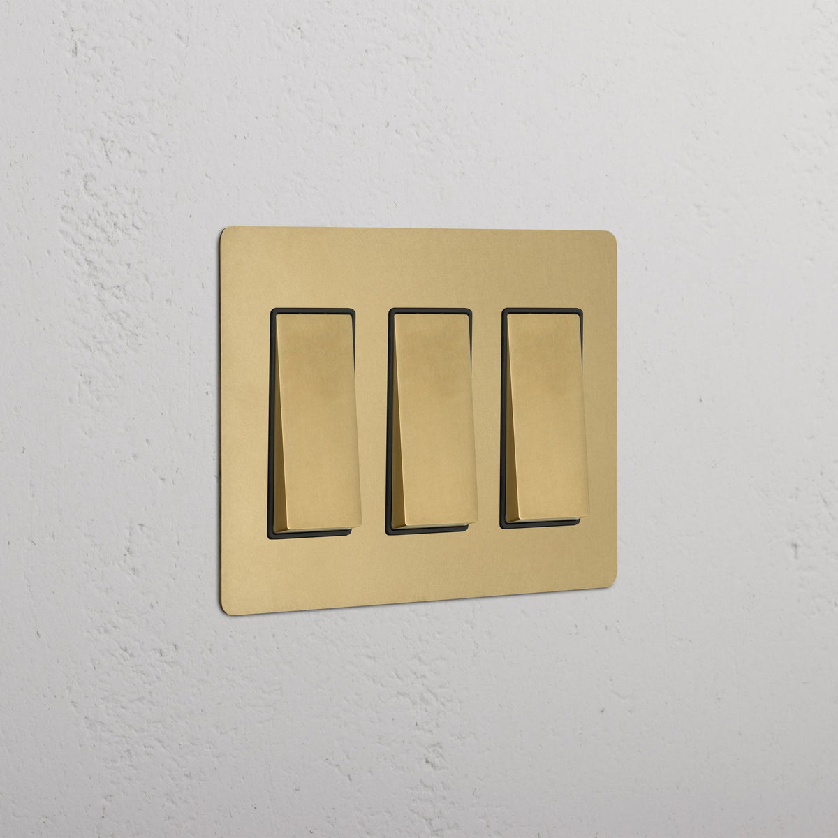 Quillane minimalistische messing-wipschakelaar met 3 schakelaars