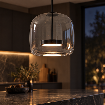 Moderne hanglamp van geblazen glas Glavira