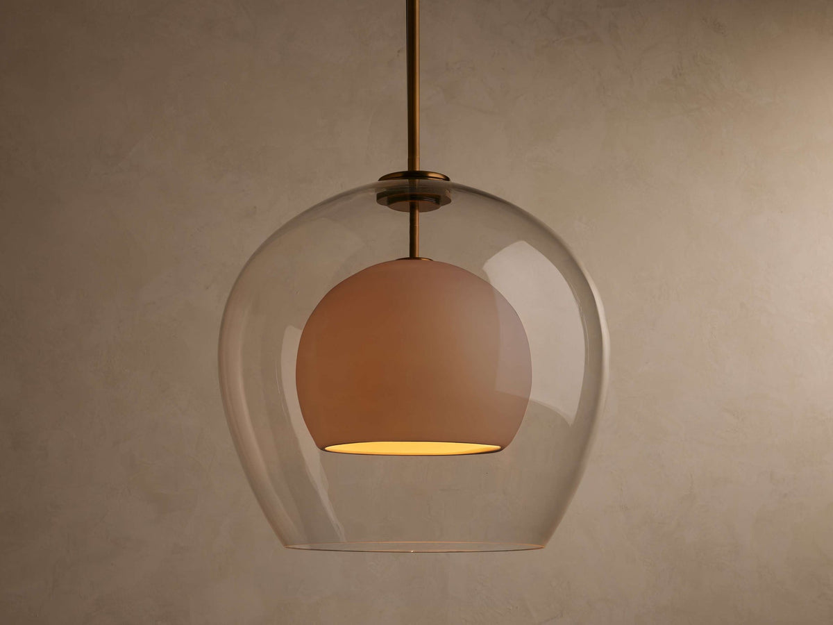 Hanglamp van dubbel koepelglas