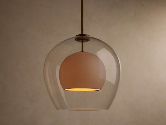 Hanglamp van dubbel koepelglas