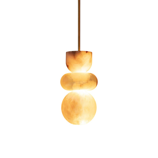 Gestapelde albasten hanglamp