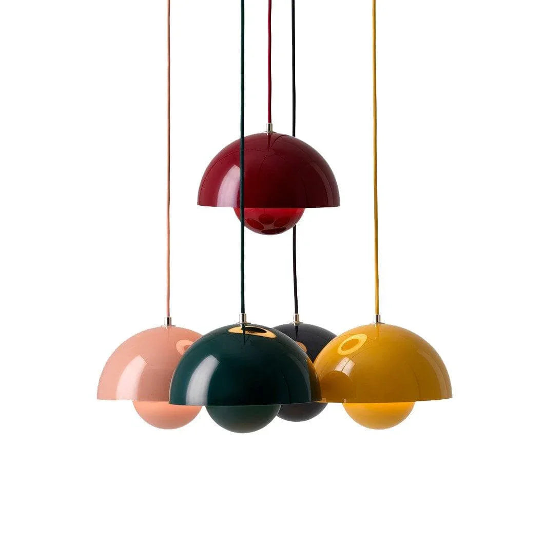 Metalen hanglamp met twee koepels